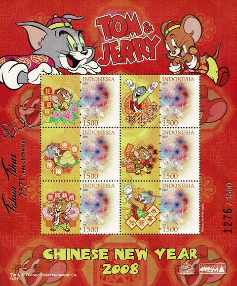3507Va Chinees Nieuwjaar, Jaar van de Rat Minisheet Tom & Jerry - Indonesie 2020