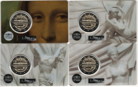 Frankrijk 2025 - Louvre museum set 4 coincards