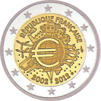 Frankrijk 2012 10 Jaar Euro
