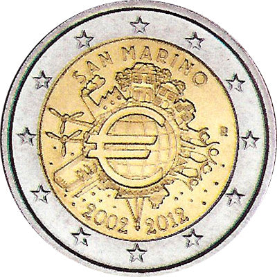 San Marino 2012 10 Jaar Euro