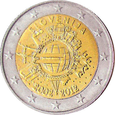 Slovenie 2012 10 Jaar Euro