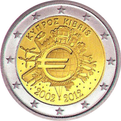 Cyprus 2012 10 Jaar Euro