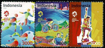 3386-88 18e Aziatische Spelen - Indonesie 2018