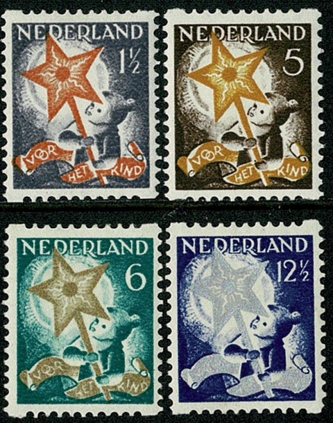 Kinderpostzegels 1933 met Roltanding