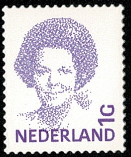 1491b Koningin Beatrix, 1 Gulden (Violet) Nederland 2001