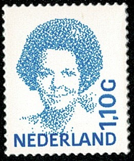 1492b Koningin Beatrix, 1,10 Gulden (Kobaltblauw) Nederland 2001