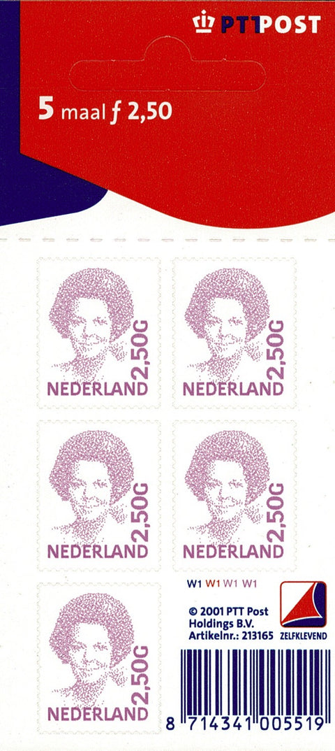 1499bV Koningin Beatrix Vel, 2,5 Gulden (Lila) Nederland 2001