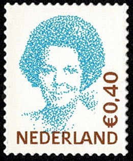 2038A Beatrixzegel, Cyaanblauw/Oranjebruin 0,40 Nederland 2002