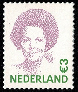 2043A Beatrixzegel, Lila/Mosgroen 3 Nederland 2002