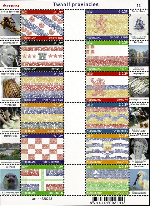 2065-76V Provincievlaggen en Volksliederen Nederland 2002