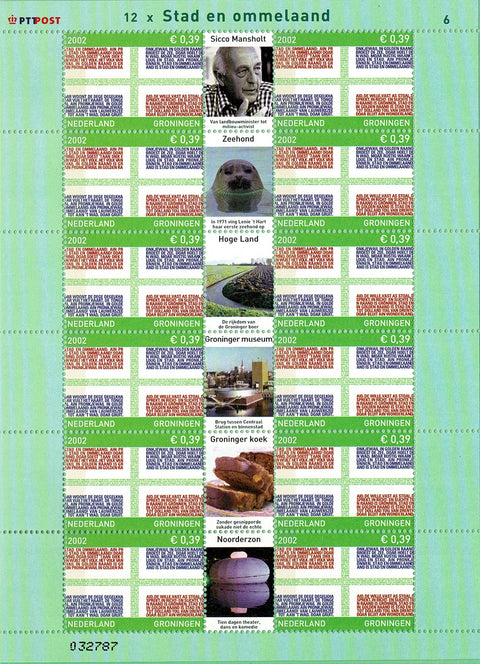 2070V Provinciezegels Vel Groningen - Nederland 2002