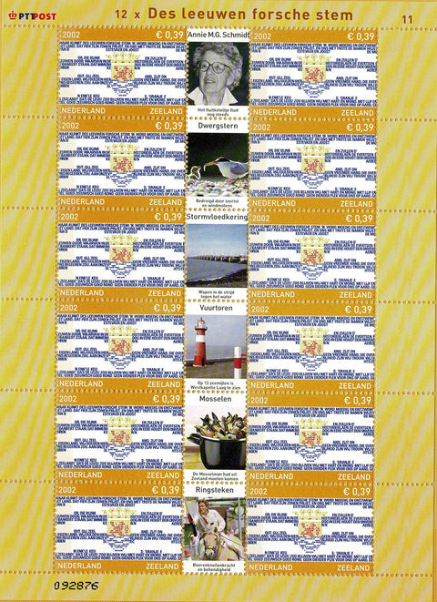 2075V Provinciezegels Vel Zeeland - Nederland 2002