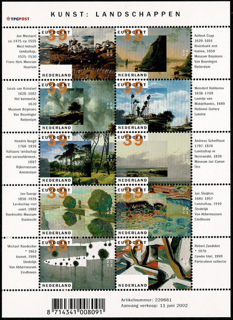 2089-98V Kunst Landschappen Vel Nederland 2002