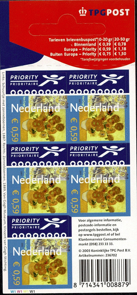2140V Vincent van Gogh Vel Zonnebloemen Nederland 2003