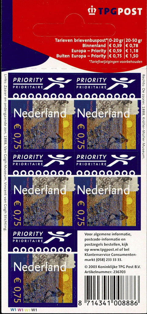 2141V Vincent van Gogh Vel Nederland 2003