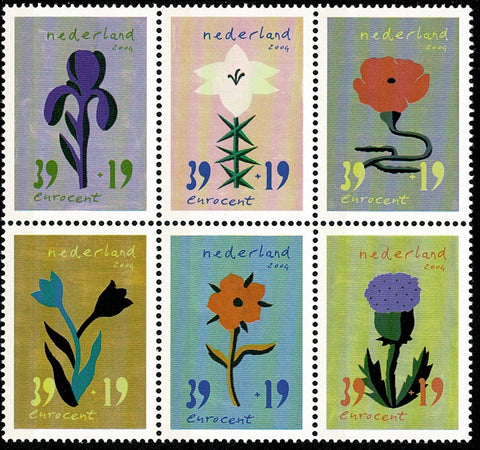 2252-57 Zomerzegels, Bloem & Kunst Nederland 2004
