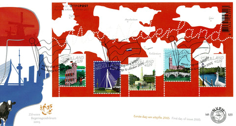 2364-E520a Verzamelblok (rood) Mooi Nederland 2005
