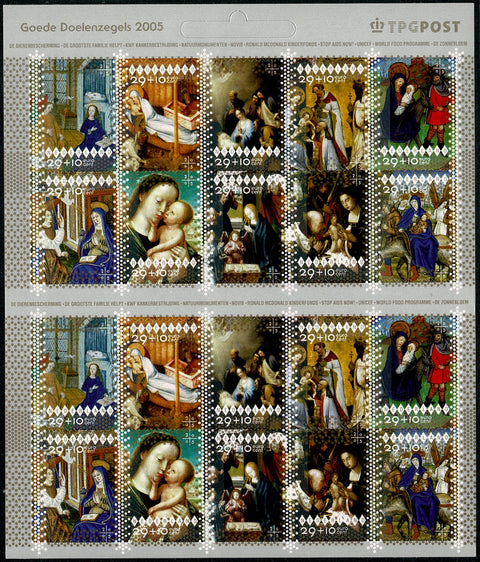 2381-90V Goede Doelen Decemberzegels Vel Nederland 2005