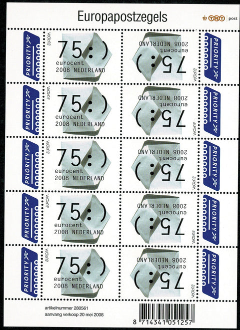 2570V Europazegel, de brief Vel - Nederland 2008