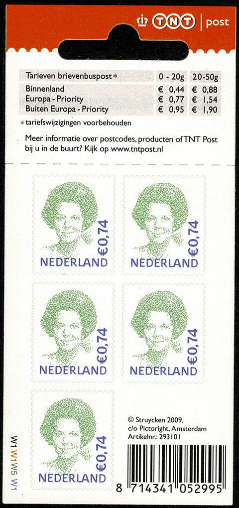 2620Vba Beatrix vel (groen) Nederland 2009