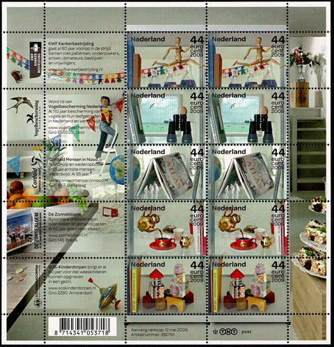 2645-49V Jubileumzegels, Goede doelen Vel - Nederland 2009