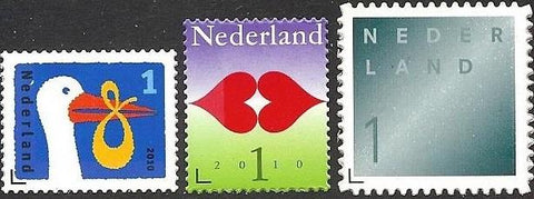 2744-46 Geboortezegel, Liefde en Rouwzegel Nederland 2010