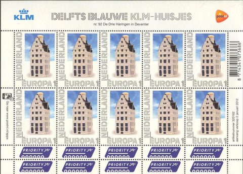2898V Persoonlijke Postzegels KLM-huisje EUropa Vel Nederland 2012