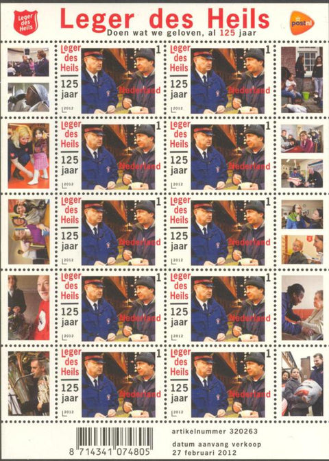 2909V 125 Jaar Leger Des Heils Vel Nederland 2012