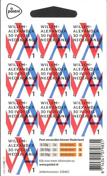 3057V Inhuldigingszegel Koning Willem Alexander Vel 1 Nederland 2013