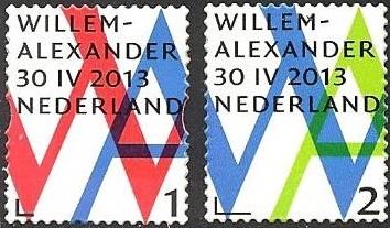 3057-58 Inhuldigingszegel Koning Willem Alexander Nederland 2013