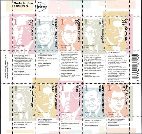 3059-63V Nederlandse Schrijvers Vel 2013