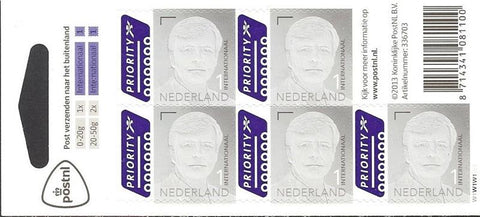 3137V Koning Willem Alexander Frankeerzegels 1 Internationaal Nederland 2013