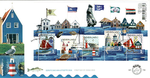3413-E730 Verzamelblok Mooi Nederland Vissersplaatsen 2016