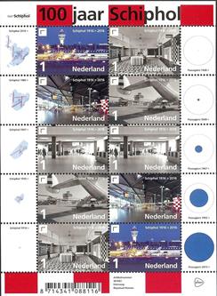 3447-51V 100 Jaar Schiphol Nederland Vel 2016