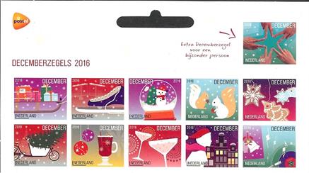 3474-84 Decemberzegels Nederland 2016