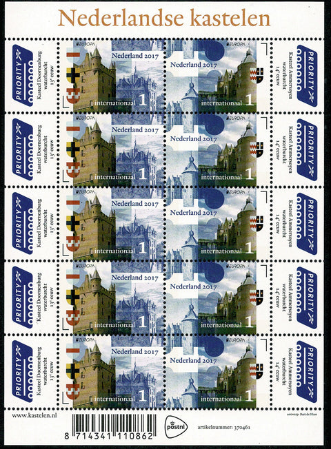 3503/04V Kastelen in Nederland Vel 2017