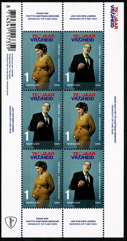 3842-43V 75 Jaar Vrijheid Vel 2020