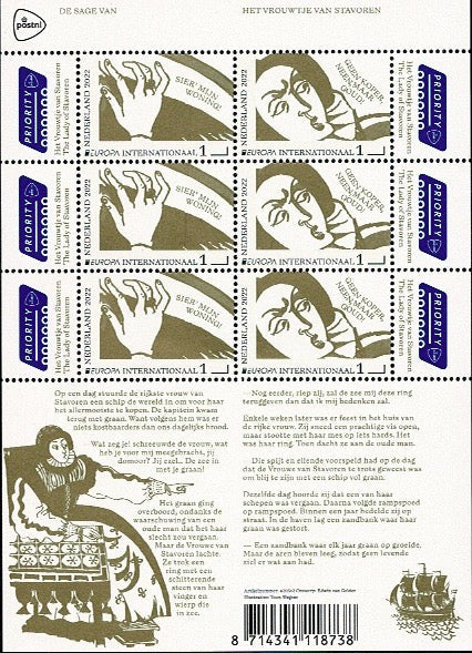 4027-28V Europazegels Volksverhalen en mythen Vel Nederland 2022