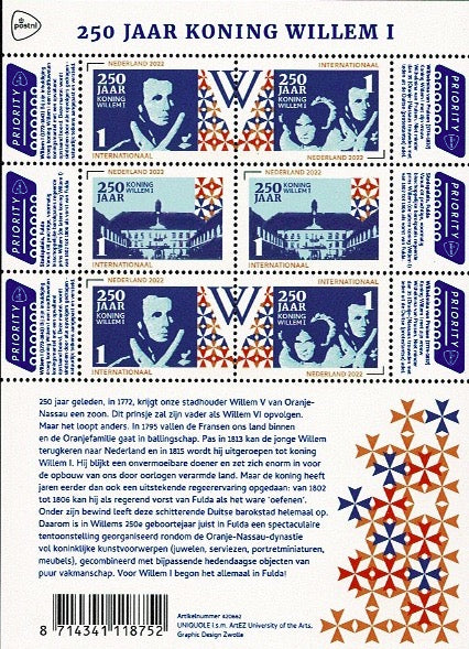 4039-41V 250 jaar Koning Willem I Vel Nederland 2022