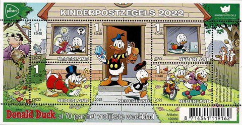 Kinderpostzegels Nederland 2022 Donald Duck 70 jaar vrolijkste weekblad