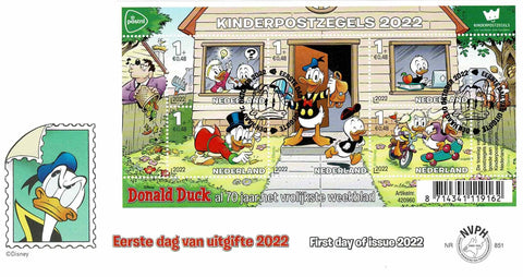 Eerste Dag Envelop Nederland 2022, Kinderpostzegels Donald Duck