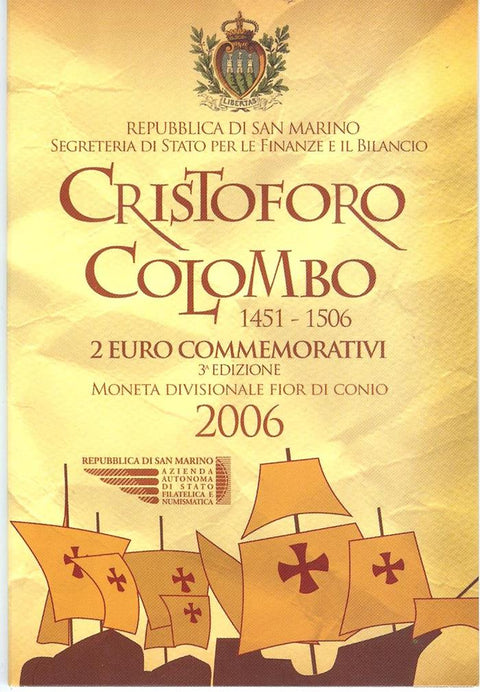 San Marino-2Euro  2006 Christopher Columbus