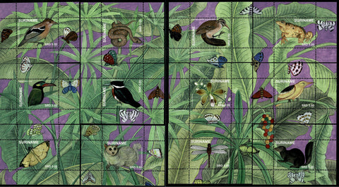 Suriname2017 Fauna 12 blokjes (2217/28)